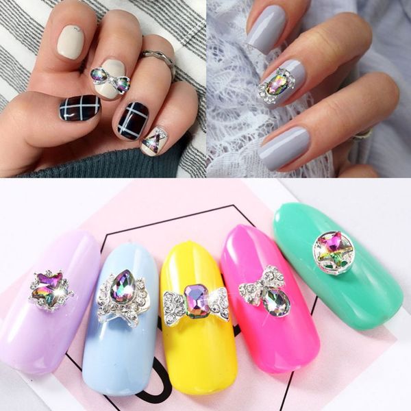 

48pcs/set nail crystal ab rhinestones set multi-size mixed nail art 3d decoration jewelry accessories supplies #276307, Silver;gold