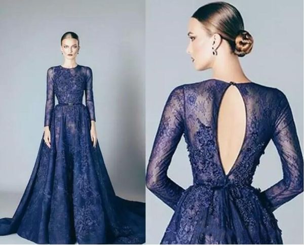 

темно-синий elie saab вечерние платья кружева формальные платья для выпускного вечера платья с кружевными аппликациями бусы с круглым вырезо, Black;red