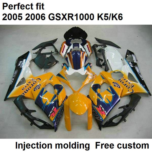 

fairings for suzuki gsxr1000 2005 2006 yellow black injection molded fairing kit gsxr1000 05 06 fp89