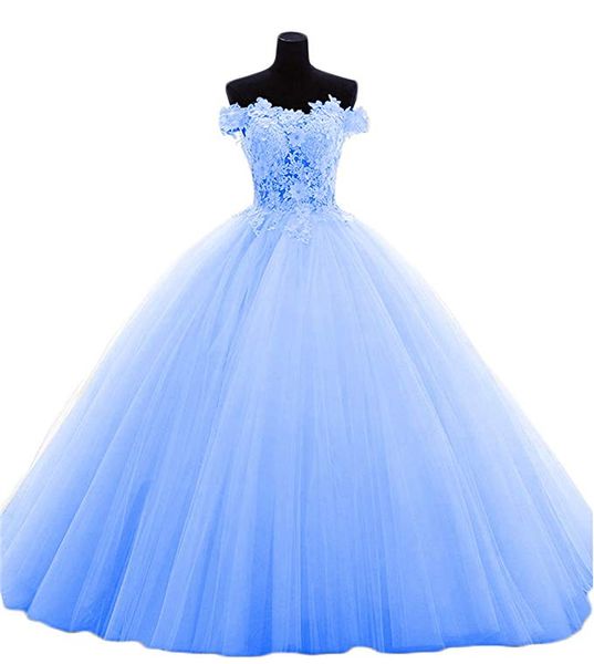 New Sexy Real Photo Ofle Bluet Ball Pown Twineanera Платья с бисером Сладкий 16 PROM Pageant Dubutante Платье Платье Party QC1251