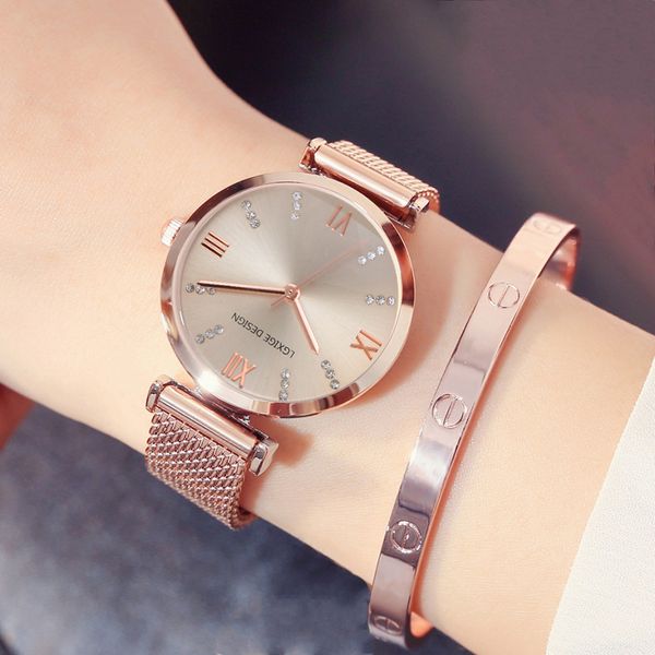 

watch women new fashion steel brand luxury women's quartz clock female geneva leather ladies wrist watches zegarek damski y18102310, Slivery;brown