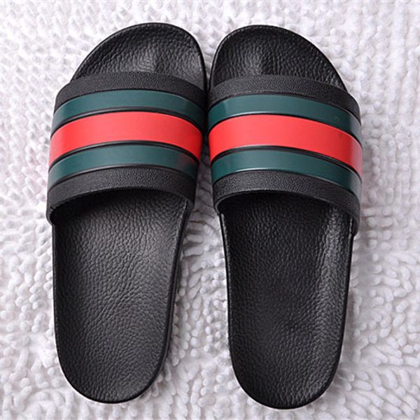 

designer slippers brand letter luxury slides men summer rubber sandals beach slide fashion scuffs slippers indoor shoes size eur 40-45, Black