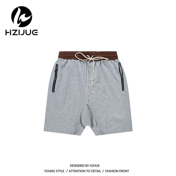 

hzijue streetwear hip hop dance clothes stage clothing for men black/grey short mens stretch cotton sweat jogger shorts 2018