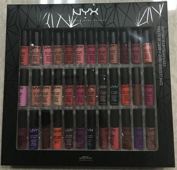 

Dropshipping NYX SOFT MATTE LIP CREAM VAULT makeup nyx 1 set 36 pcs 36 colors Lipstick Lip Gloss Matte No Fading Sofe Velvet Lip make up box