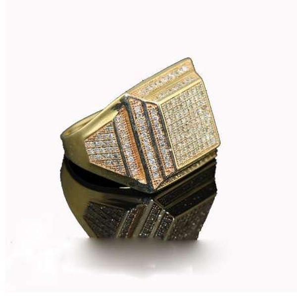 

hip hop ring iced out micro pave cz rings women & men gold ring for gift, Silver