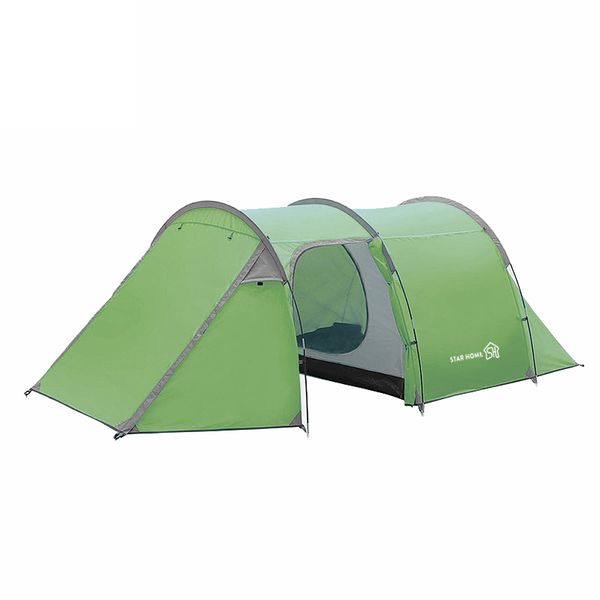 

starhome outdoor camping tent tunnel one room &one hall family tent 3 person waterproof anti-uv sunshade beach
