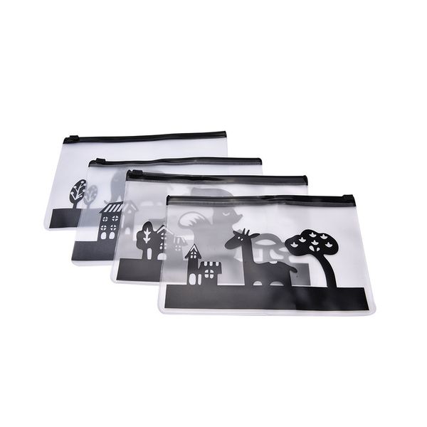 

1pc transparent multi functional pencil bag stationery bag storage creative animals cartoon cosmetic toiletry case pouch holder