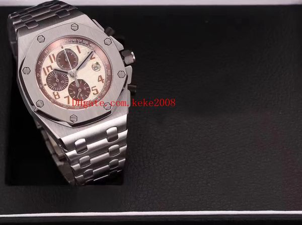 

7 цветов роскошные часы высокого качества n8 завод 42мм оффшорные 26470or.оо.1000or.01 нержавеющая сталь vk кварцевый хронограф workin мужск, Slivery;brown