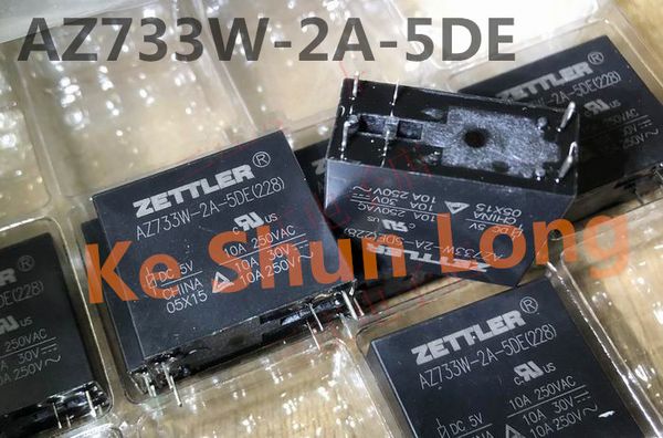 

lot (5 pieces/lot) az733w-2a-5de 6pins 10a 5vdc power relay original new