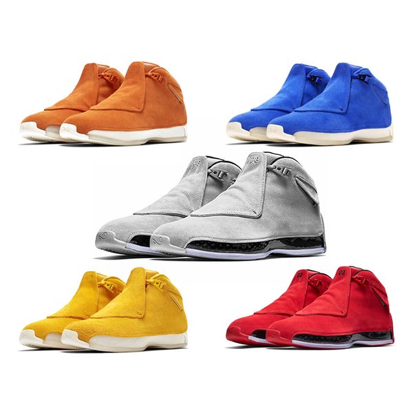 

wholesale men 18 18s toro basketball shoes red suede yellow orange blue royal cool grey og cdp mens sport trainer athletic sneakers 41-47
