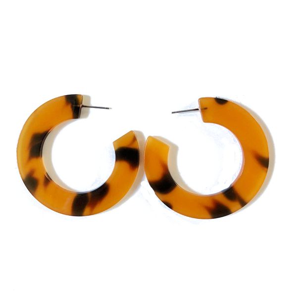 

new sweet tortoise resin geometric leopard print popular pretty elegant earring, wholesale earring, Golden;silver