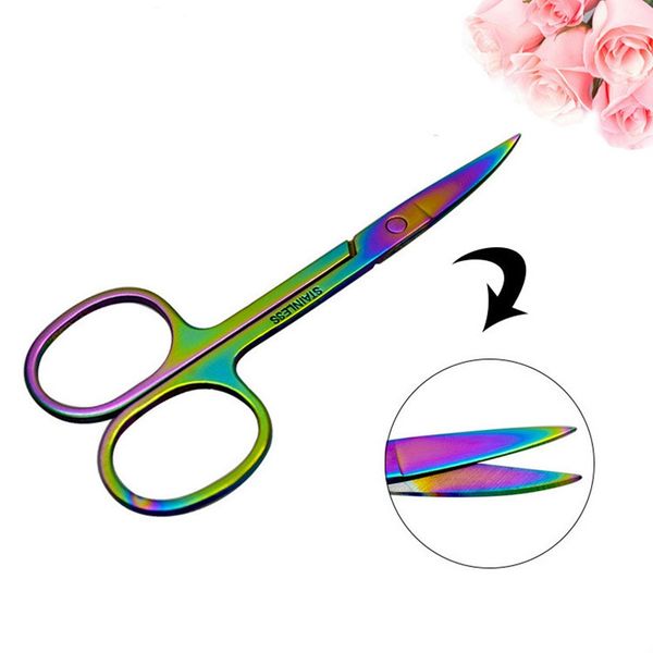 

stainless steel makeup scissors chameleon sharp head eyebrow scissors beautiful nail small micro cosmetic tools