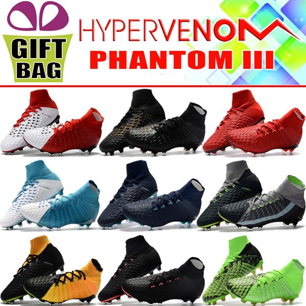 

Original Football Boots High Ankle Hypervenom Phantom III DF FG Soccer Shoes Mens Outdoor Trainers Hypervenom JR Neymar ACC Soccer Cleats
