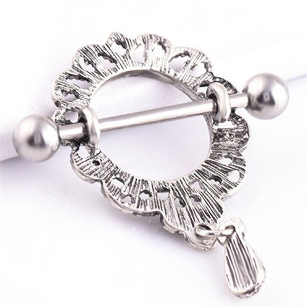 

1pc surgical steel new desgin silver sun drop piercing nipple shield barbell ring body piercing navel jewelry, Slivery;golden