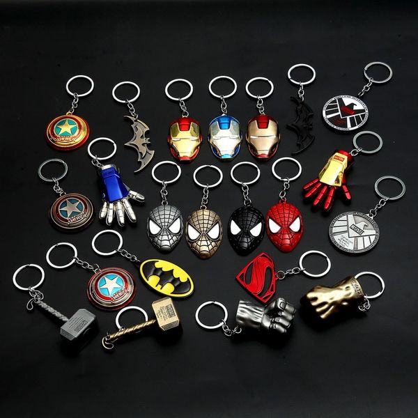 

Hot Sale Captain America Shield Keychain The Avengers Superman Superhero Batman KeyChain Ring Key ring Fashion Accessories