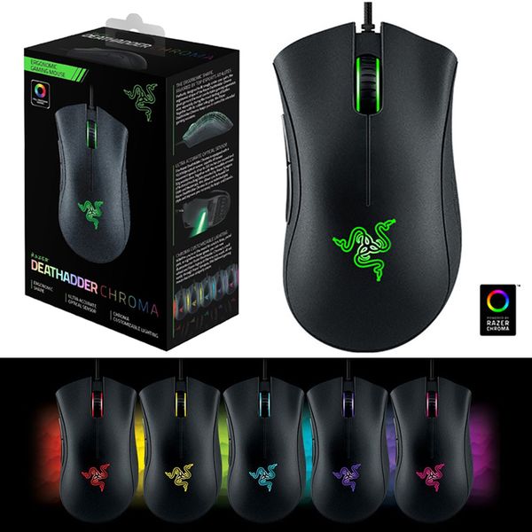 

Razer игровая мышь 10000dpi оптическая USB проводная компьютерная мышь Razer Deathadder Chroma игро