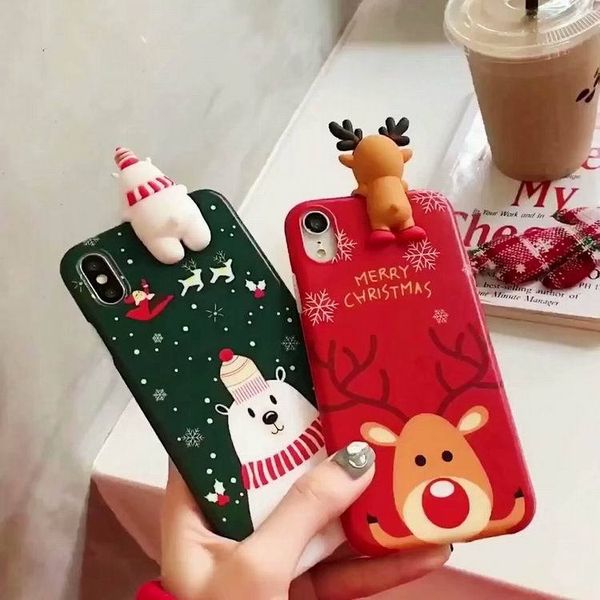 

2018 new arrival christmas design cartoon tpu case for iphonexs iphonexs max 7 8 6 cute case cover