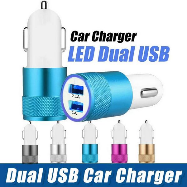 

brand nokoko car charger metal travel adapter 2 ports colorful micro usb car plug usb adapter for samsung note 8 s8 iphone x 8 7 om-h5