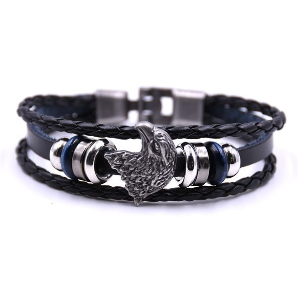 

pretty multilayer bracelet men charm rock men jewelry casual braided leather bracelets, Golden;silver