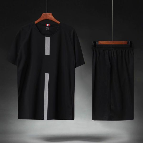 

2018 19 thailand black color diy cu tomize men occer et of jer ey hort male football outfit man kit uit uniform, Black;red