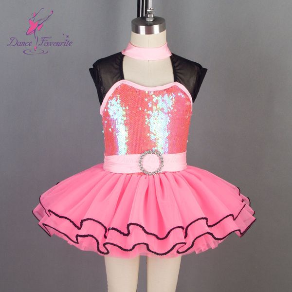 

19068 dance favourite new kid's ballet tutu stage costumes pink sequin bodice with light sea blue tulle tutu dancewear, Black;red