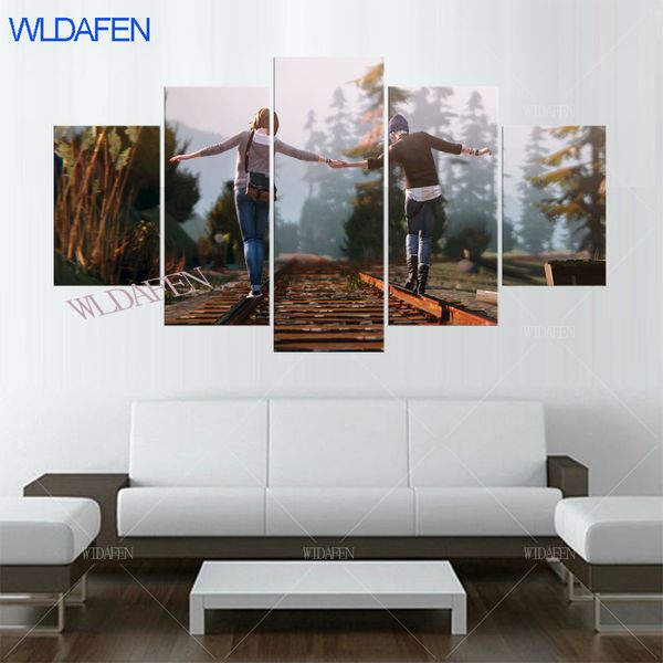 

a387 life is strange before the storm games poster home decor painting 5 pieces hd printed modular poster lying beauty