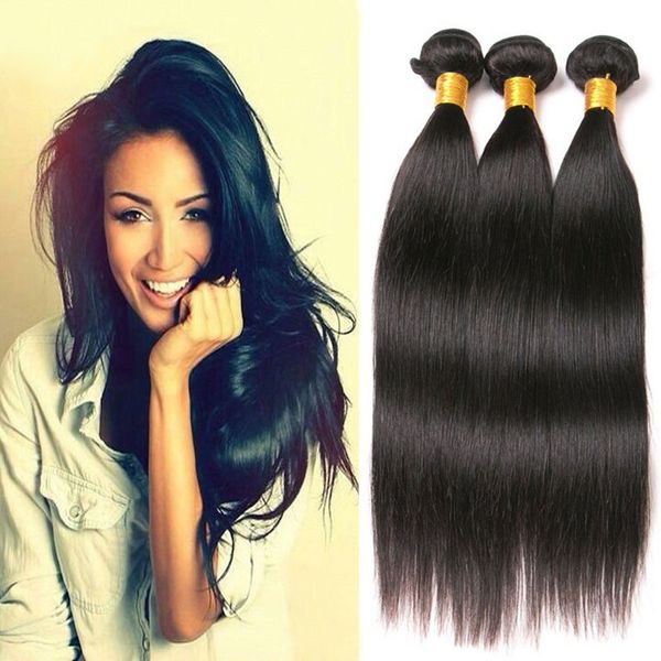 Long Straight Bundles Natural Black Color Peruvian Hair Weave