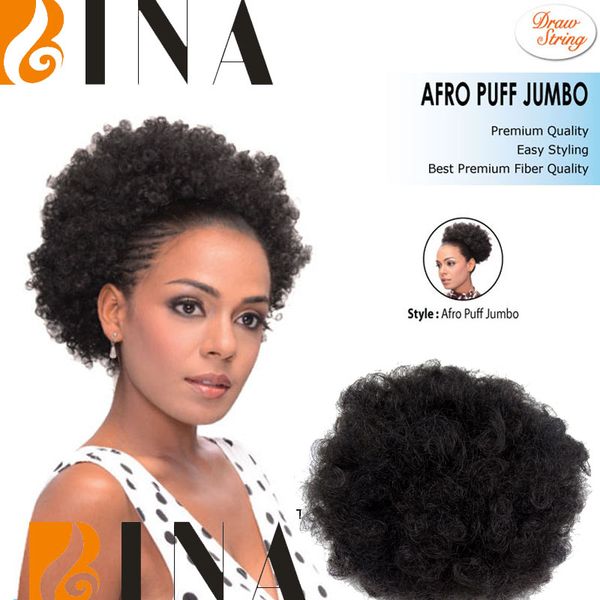 Bina Dount Chignon Ponytail Curly Synthetic Hair Bun Extensions Updo Clip In Hairpieces Draw String Afro Puff Jumbo Pronounce Chignon Chignon Wedding