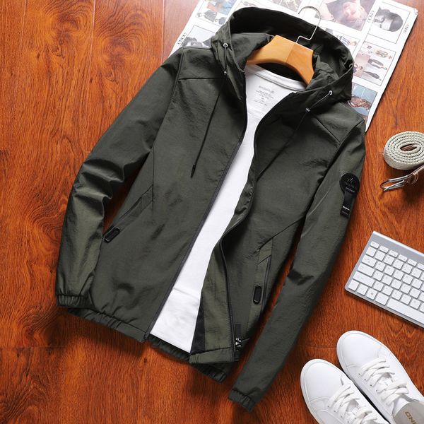 

мужчины пальто куртка 2018 осень зима мужская повседневная с длинным рукавом с капюшоном пальто молния черный уличная тонкий пальто манто хи, Black;brown