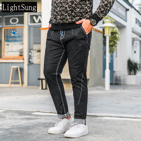 

2018 new arrive big size men autumn plus size plus men jeans pants elastic long male jeans, Blue