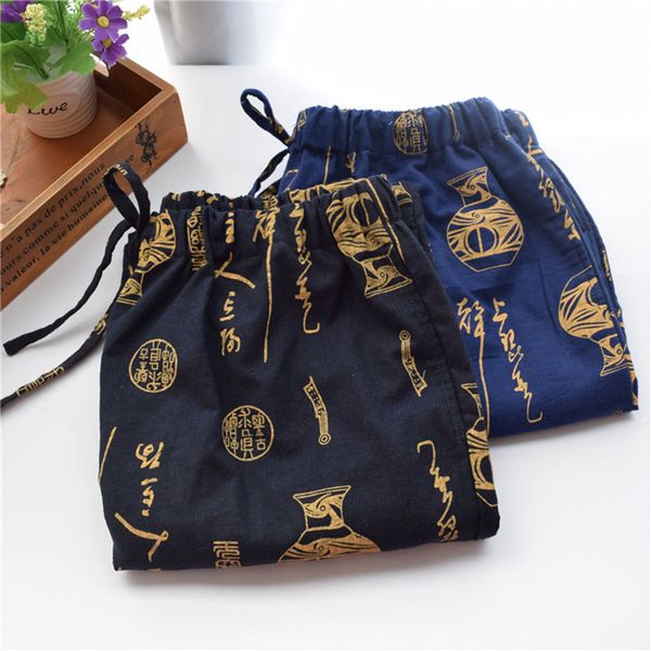 

man's sleep shorts cotton woven pants sleep bottoms men pants vase hot, Black;brown