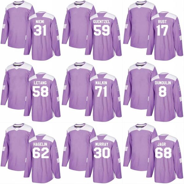 

2018 Fights Cancer Jersey 28 Ian Cole 17 Bryan Rust 37 Carter Rowney 41 Daniel Sprong Custom Hockey Jerseys