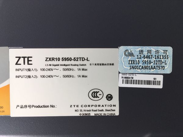 

100% original switches for zte (zxr10 5950-52td-l )(zte zxr10 1660-16tc)