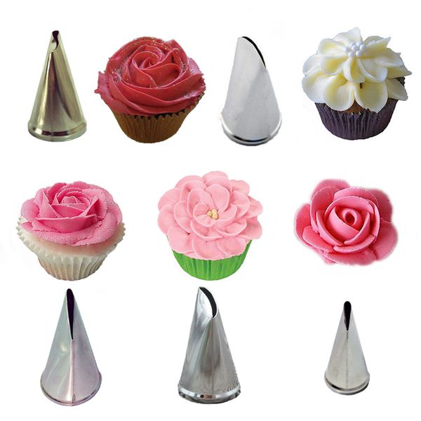 5 Set Rose Petal Icing Piping Düsen Metall Cream Tips Cake Dekorieren