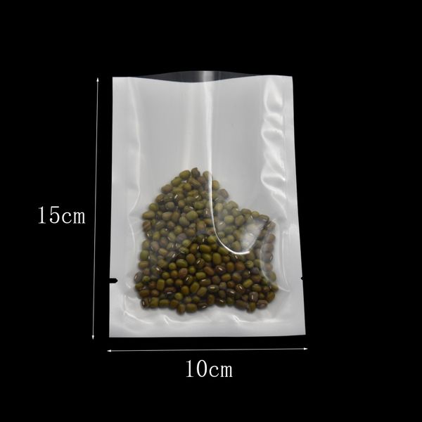 

10*15cm clear+white opened heat sealable plastic package bag gift moisture-proof food antifouling packaging bag 200pcs/lot