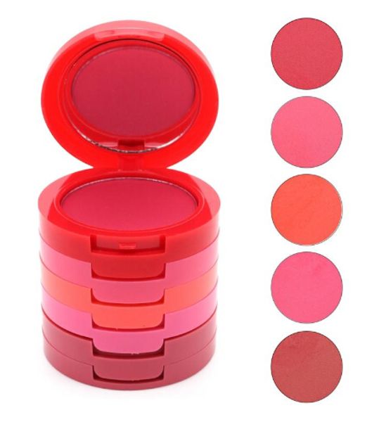 

new arrival brand sleek makeup cosmetics 5 colors natural cheek powder blush palette blusher mirror and brush included ing