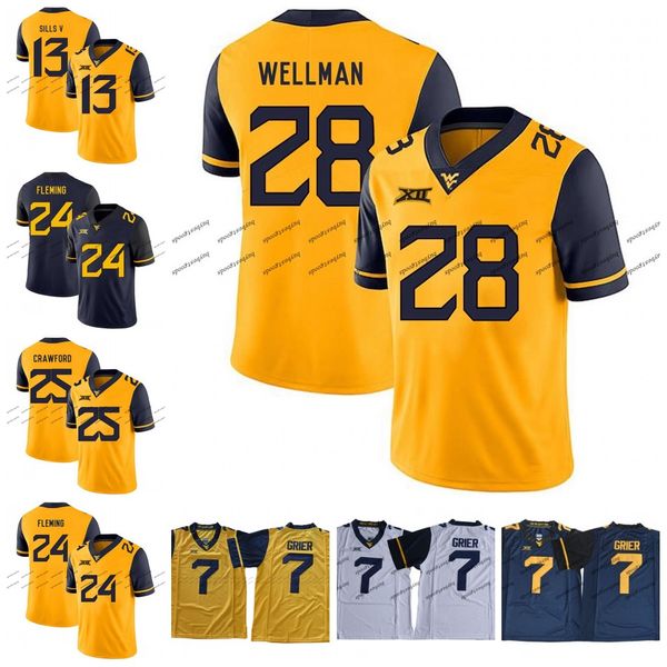 

пользовательские ncaa западная вирджиния альпинисты wvu 28 элайджа уэлман 24 морис флеминг 25 джастин кроуфорд 13 дэвид силлс v колледж футб, Black;red