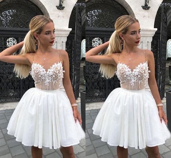 Luxus Perlen Spitze Kurze Ballkleider Partykleid Spaghetti Sweetheart Ballkleid Heimkehrkleid Cocktailkleider Abendkleid Günstig