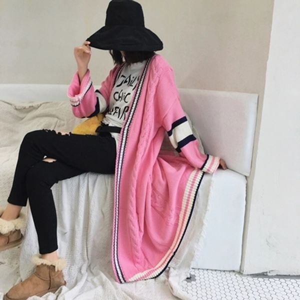 

2018 medium and long loose casual sweater cs12, White;black