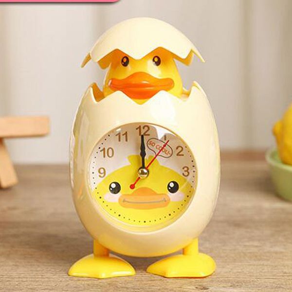 

creative cartoon chick alarm clock home decor children gift bedside table with a singing bell for students study waking up