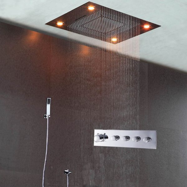 2020 Modern Shower Set Thermostatic Faucet Tap 4 Ways Large Flow