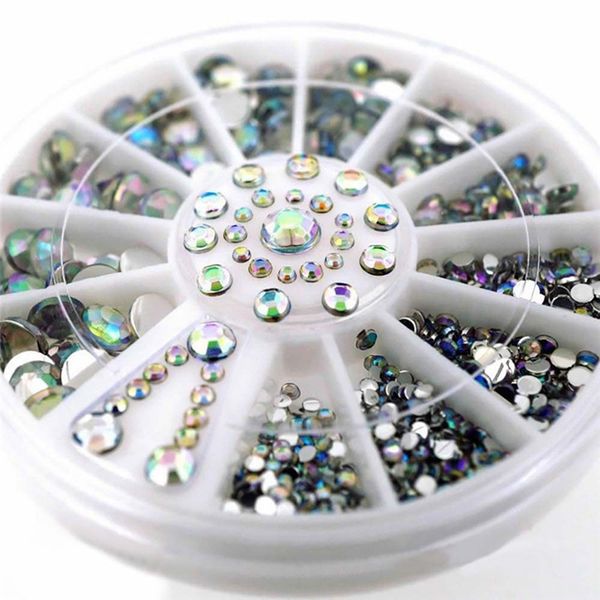 

nail art rhinestones & decorations 1 box diamonds dazzling tips nail sticker sequins colorful art decoration profissional, Silver;gold