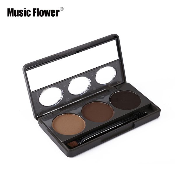 

music flower brand eye makeup eyebrow powder + eyebrow wax palee waterproof eye brow enhancer cosmetics brush tool & mirror