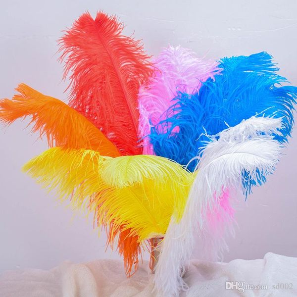 Pluma colorida Para Festa de Casamento Decoração de Casa Tingida de Avestruz Pena Roupas Tecido Costura Penas de Qualidade Superior 0 4hx BB