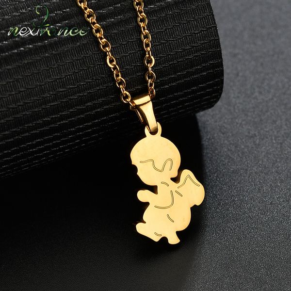 

nextvance baby boy angle pendant necklace cute kids love necklaces for parents gift kettingen voor vrouwen, Silver