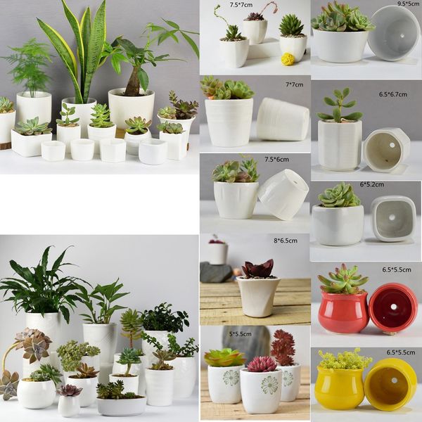 

10 tyle ceramic ucculent plant pot hexagon decorative flowerpot de kflower pot bon ai planter garden decoration gga463 150pc