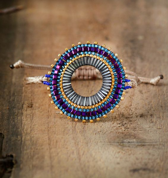 

new seed beads crystal bohemia bracelet women simple wrap bracelet unique handmade friendship bracelets beads jewelry, Golden;silver