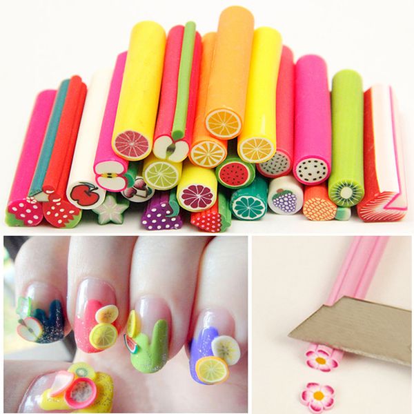 

3d fruit feather polymer clay diy nail sticker decoration nail art fimo cane fimo sticks rhinestonei for gel polish, Silver;gold
