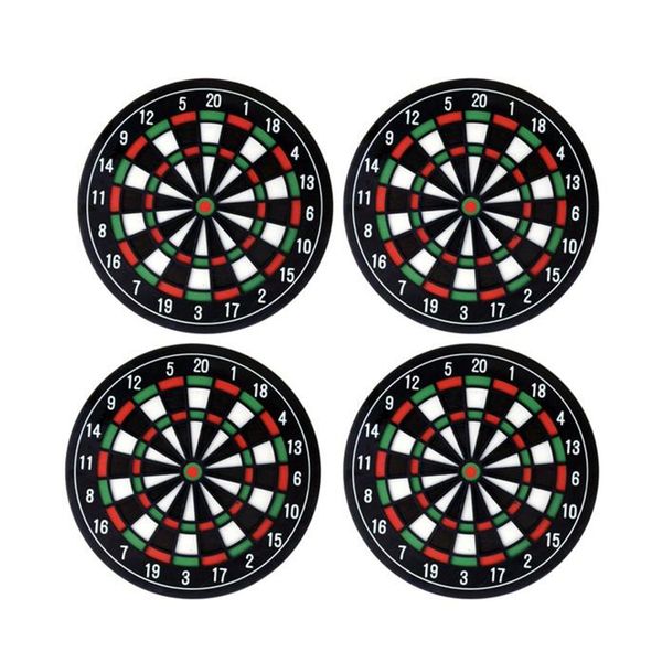 

4 pcs heat resistant creative dart board pattern cup mat drink pads