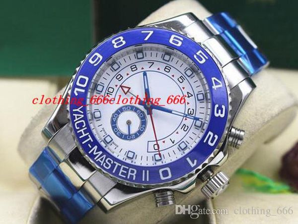

new men's stainless steel bracelet 44mm blue ceramic ii 116680 automatic mechanical men watches luxury wristwatch, Slivery;brown